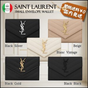 国内発 Saint Laurent モノグラム スモール エンベロープ 財布